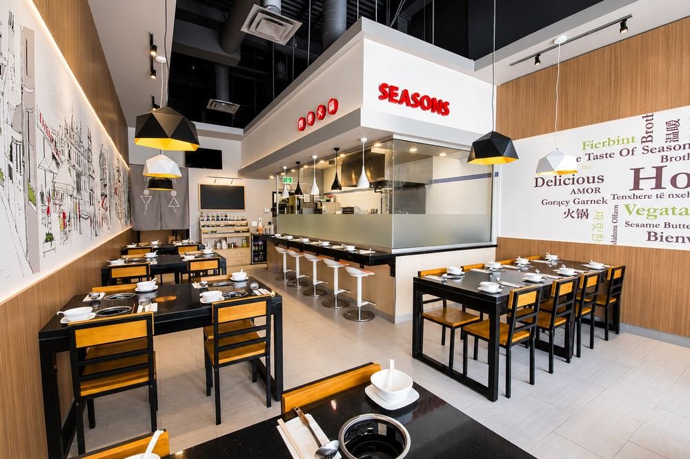 Dining room and service counter