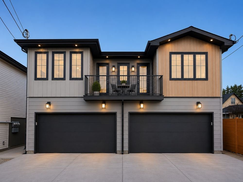Garage suite with balcony