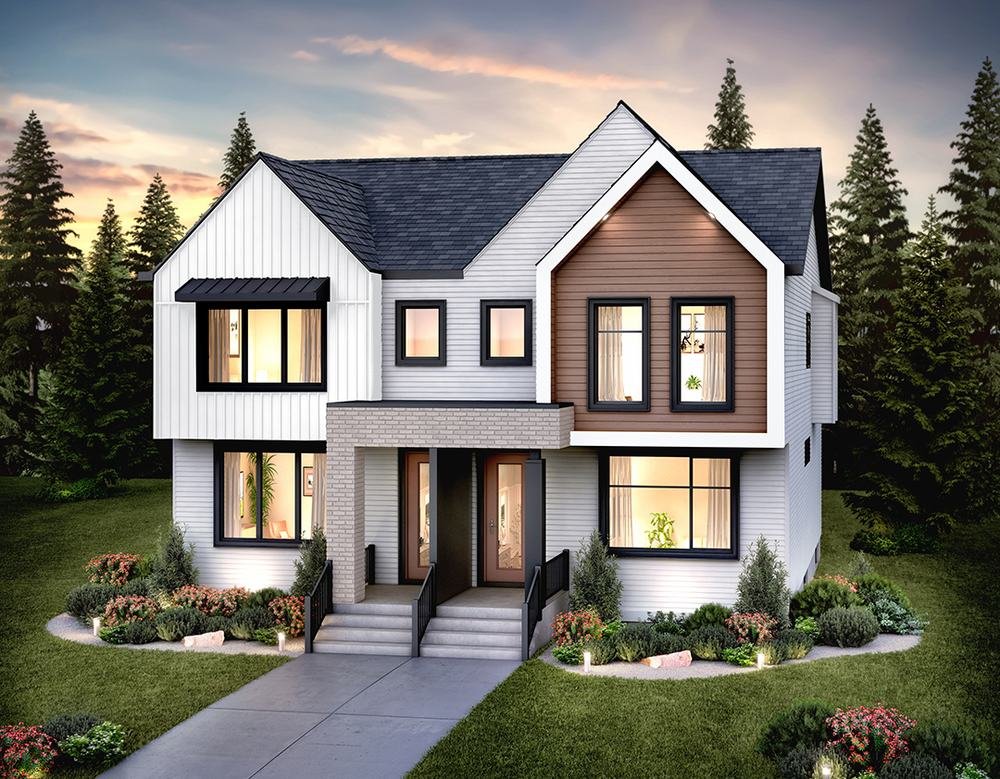 Infill duplex — front elevation