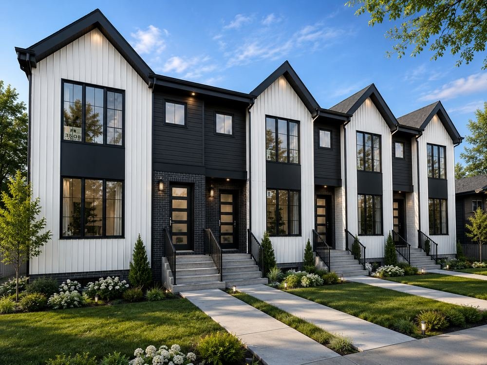 4-plex townhomes — front elevation
