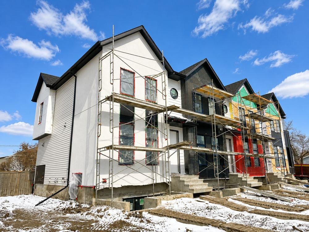 Exterior cladding — townhome row