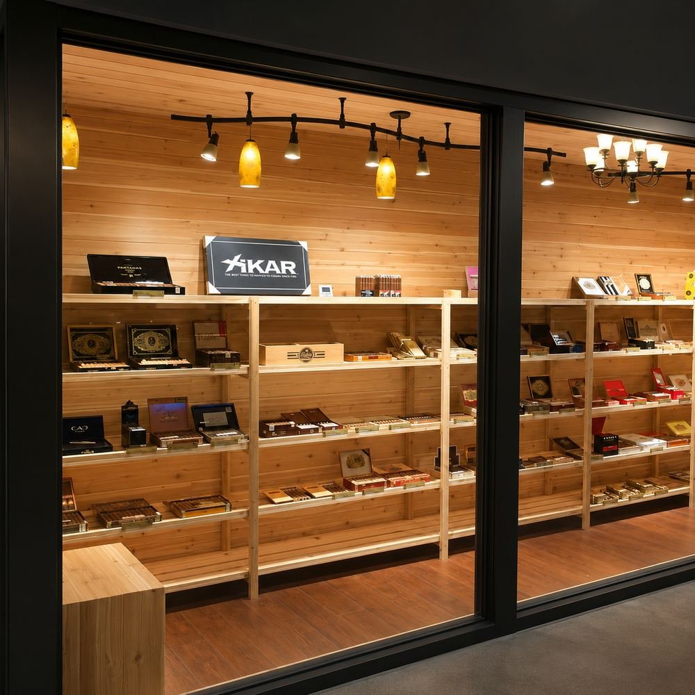 Custom display casework — walk-in humidor